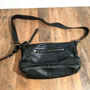 Black leather Coach purse